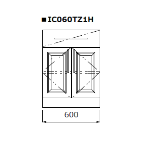 IC060TZ1Hカップボードベースキャビネット